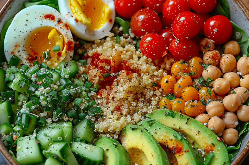 Proteinreicher Salat als Mahlzeitenersatz
